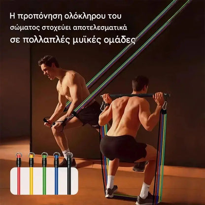 💪Σετ 13 τεμαχίων με λάστιχα αντίστασης με λαβές για το γυμναστήριο στο σπίτι