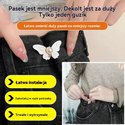 🌸🦋 KUP 5, OTRZYMAJ 5 GRATIS 🎁💜 Regulowana klamra do paska w kształcie motyla, odpinana konstrukcja: bez użycia narzędzi, idealna do jeansów, spódnic i sukienek ✨👗💃