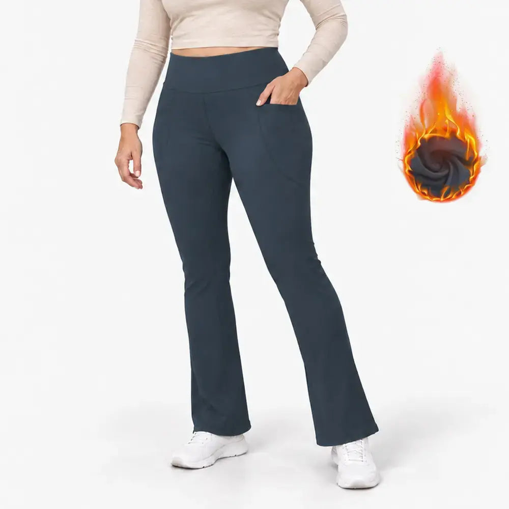 【S-XXL】Damskie legginsy rozszerzane do jogi – cienkie, ocieplane, z wysokim stanem, unoszące pośladki, wyszczuplające, do fitnessu