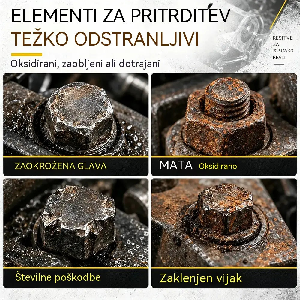 14-delni komplet nastavkov za odstranjevanje poškodovanih matic in vijakov | Nastavki s protizdrsno zasnovo za zarjavele, poškodovane ali obrabljene pritrdilne elemente