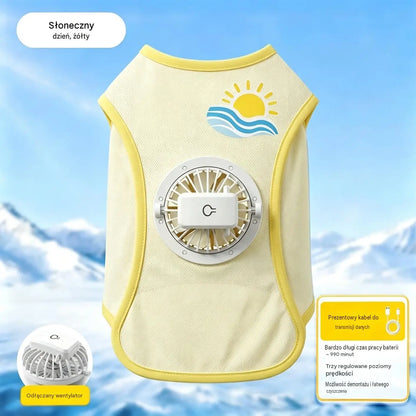 🐶🐱 【XS-3XL】Nowe ubranka dla psów z wentylatorem: Lekka i oddychająca kamizelka z ochroną przeciwsłoneczną na lato, idealna dla małych i średnich psów.