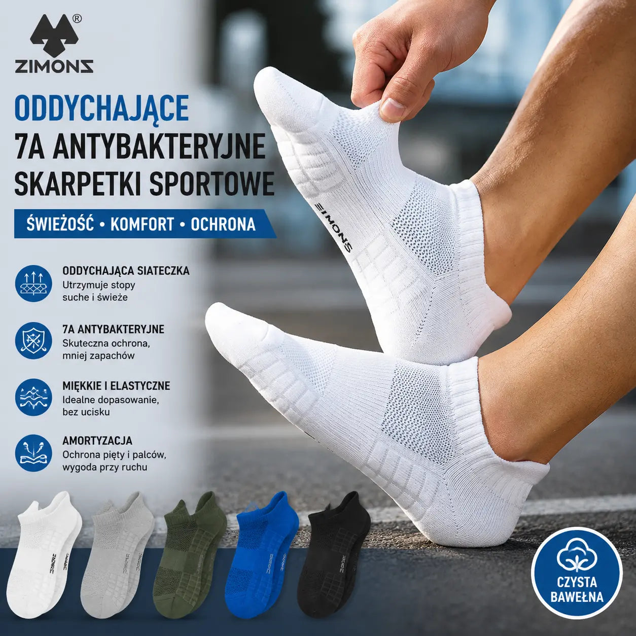 🧦【Opakowanie 10 sztuk】🧦 Nowo ulepszone skarpetki męskie (model 2026): oddychające, antybakteryjne i odporne na zapachy.