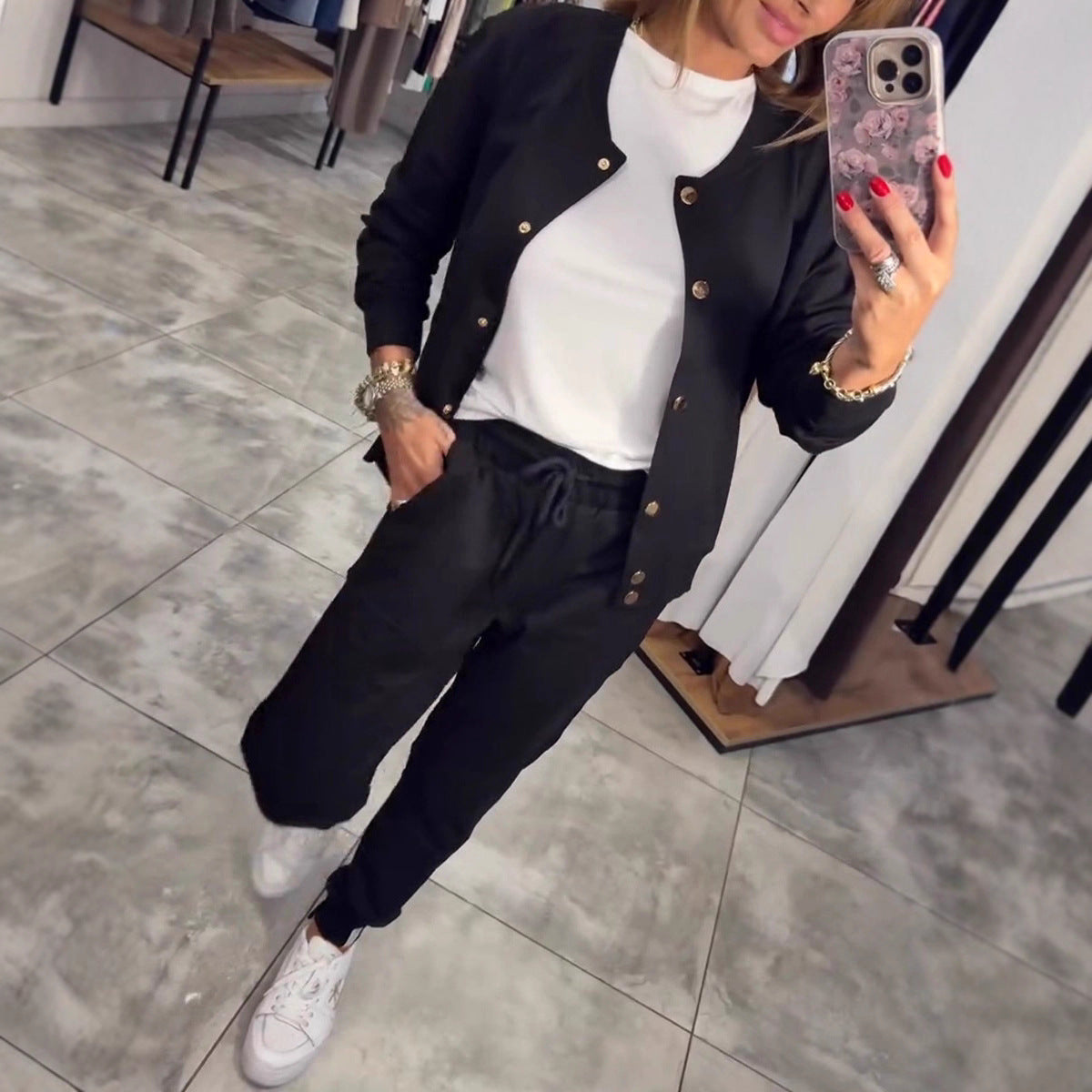 💃【Μπλούζα + Παντελόνι】🧥🌙 Άνετο και κομψό, προσφέρει εξαιρετική άνεση – ένα σετ με μπλούζα και ζακέτα για καθημερινές εμφανίσεις είναι τώρα διαθέσιμο!