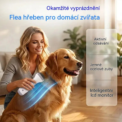 Elektrický hřeben na blechy a vši pro domácí mazlíčky | Bez chemikálií, okamžité odstranění parazitů, bezpečná péče o citlivou srst 🐶🐱