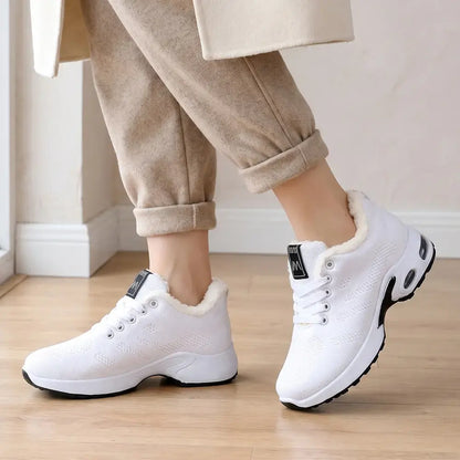 ✨【36-43】Zimowe, sznurowane buty sportowe z siateczki i polaru na sezon 2026