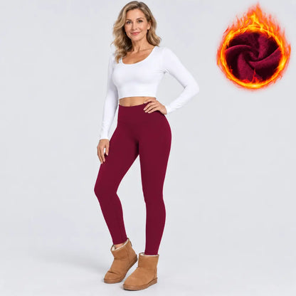 【S-2XL】Damskie legginsy jogowe z wysokim stanem – ocieplane, ciepłe, elastyczne, wyszczuplające, na zimę