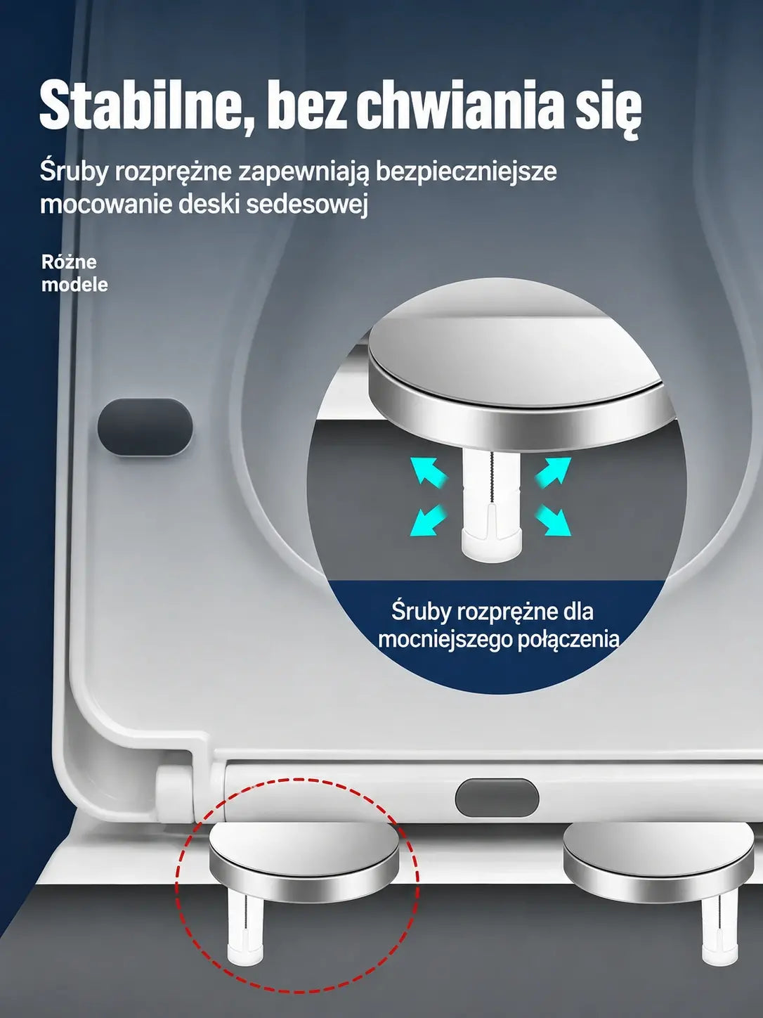 🚽 【2 pary, łącznie 4 sztuki】 Uniwersalne akcesoria łazienkowe ---- 💦✨ Zaciski śrubowe do mocowania deski sedesowej.