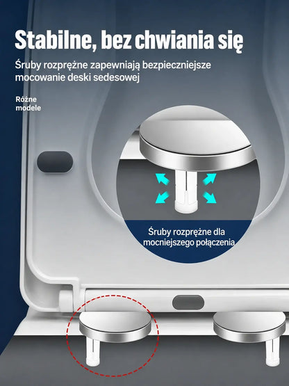 🚽 【2 pary, łącznie 4 sztuki】 Uniwersalne akcesoria łazienkowe ---- 💦✨ Zaciski śrubowe do mocowania deski sedesowej.