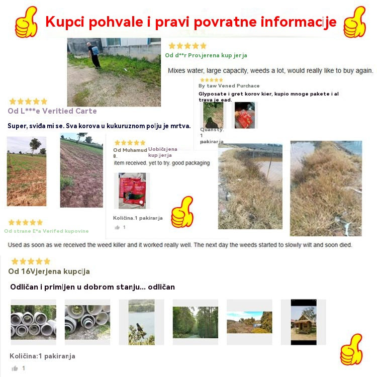 🔥【Kupite 2 dobijte 1 gratis】👍🌱68% glifosat ubija i sprječava sve vrste korova, puzavica i vinove loze
