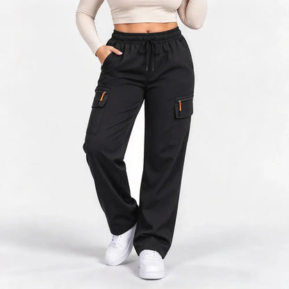【XS-XXL】Damskie spodnie sportowe casual – z gumką w pasie, kieszeniami na zamek, do fitnessu, trekkingu i biegania