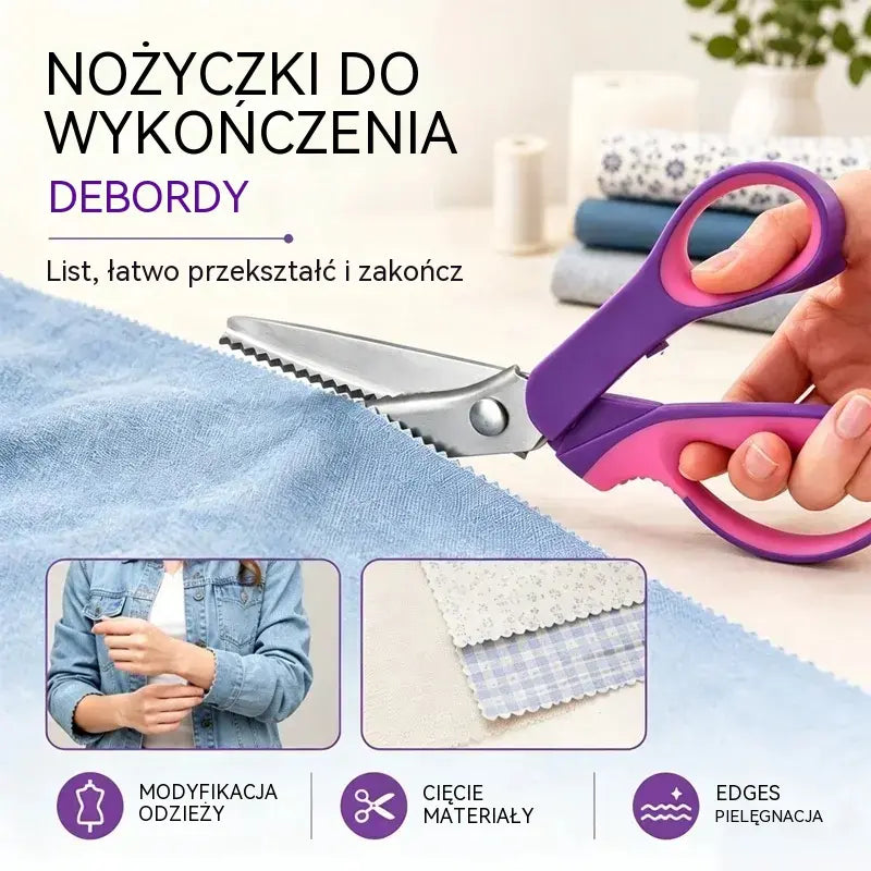 👗✂️ Nożyczki krawieckie z ozdobnym ostrzem – Profesjonalne do cięcia zygzakiem i falowaniem | Idealne do tkanin, patchworku i projektów DIY