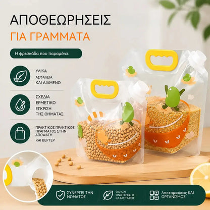 🔥5 τεμάχια 29 ευρώ📢📢 50% έκπτωση! Σετ 6 τεμαχίων (με χωνί) ⏰ Πολυχρηστικές σακούλες για την αποθήκευση τροφίμων, ανθεκτικές σε έντομα και υγρασία.