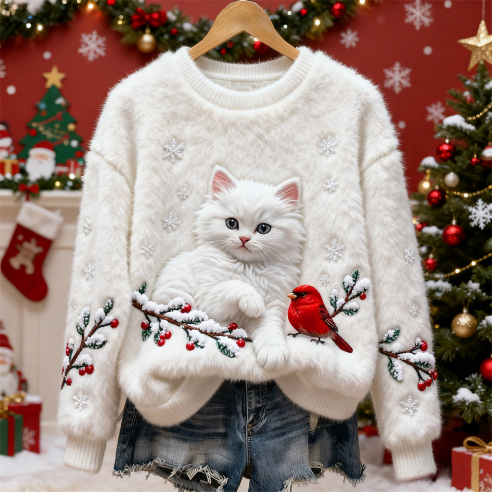 🎅【Božićno posebno izdanje】🎄【S-5XL】⛄Ženski božićni flanelasti džemper s lijepim uzorcima – topao, udoban i savršen za blagdansko razdoblje