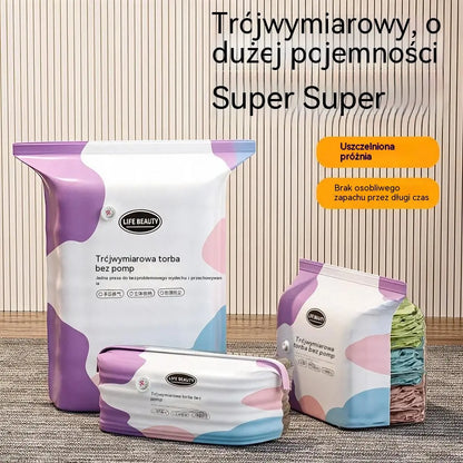 🧳 5 sztuk za jedyne 109 zł 💨 Duże, elastyczne worki próżniowe do przechowywania: Nie wymagają pompki, są szczelne, idealne do oszczędzania miejsca w walizce i w domu ✈️