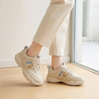 【35-40】👟Damskie oddychające, grube trampki typu dad – buty casualowe na platformie z miękką podeszwą – lekkie buty sportowe w koreańskim stylu