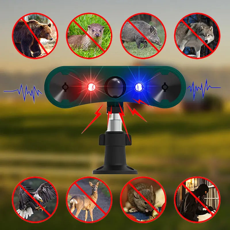 🔥【1 sztuka 139zł 】🚨Zasilany energią słoneczną zewnętrzny alarm z czujnikiem ruchu do odstraszania zwierząt