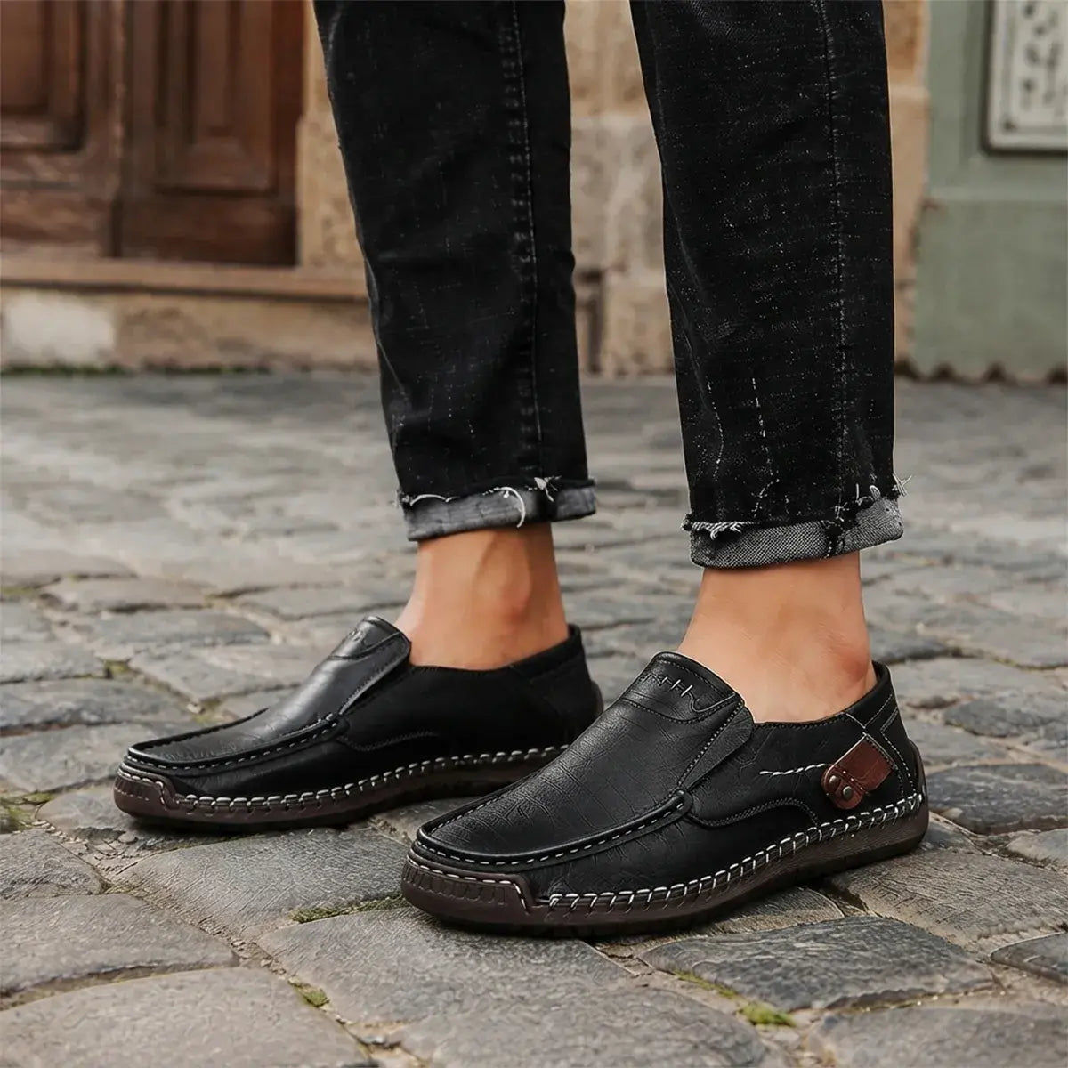 👞Ostatni dzień 50% zniżki【38-48】Luźne skórzane buty codzienne męskie, miękka podeszwa dla wygody, ortopedyczna konstrukcja, łatwe zakładanie i zdejmowanie