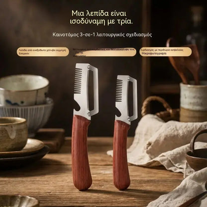 🔥Αγοράστε 1 και πάρτε 1 δωρεάν (2 τεμάχια)🧅🔪 Πολυλειτουργικός Αποφλοιωτής Κουζίνας 3 σε 1: Ξεφλουδίζει, κόβει σε φέτες και ανοίγει μπουκάλια! 🔥