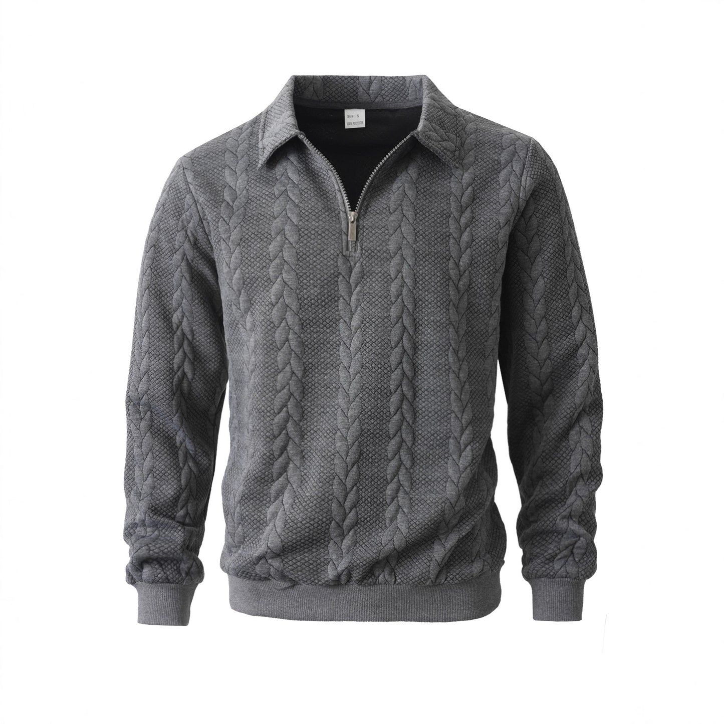 👔Suéter de hombre con cuello jacquard, casual, de punto, manga larga
