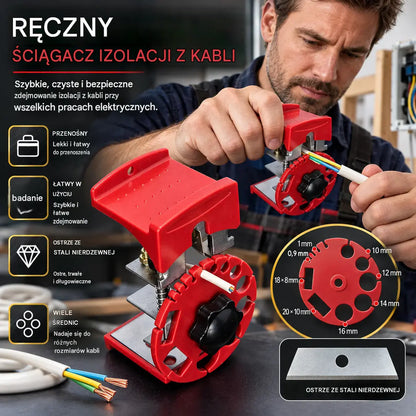 【Dane techniczne + ostrze】99zł   za zestaw🔧 Uniwersalne narzędzie ręczne do szybkiego ściągania izolacji — przenośne i idealne do użytku domowego.