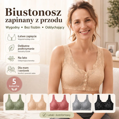 1 zestaw 109 zł😍【3-częściowy zestaw】Biustonosz damski bez fiszbin z guzikami z przodu ❤️【40-100 kg】