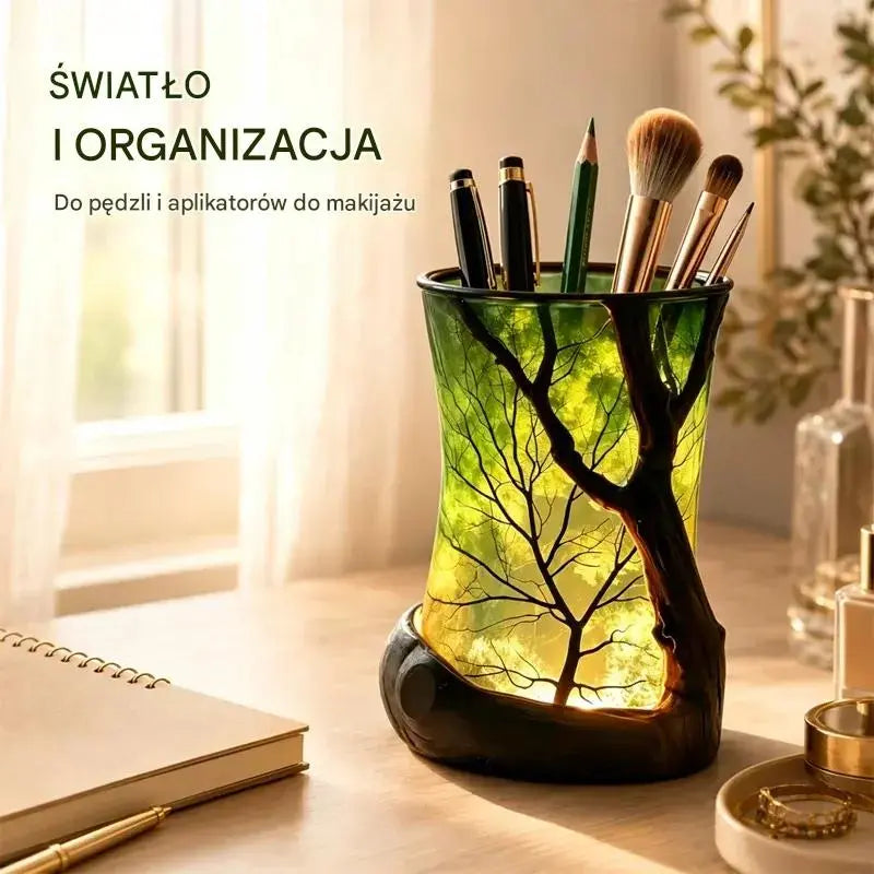 🍃✨ Magiczna lampa leśna z motywem liści | Rozświetl swój dom naturalnym urokiem