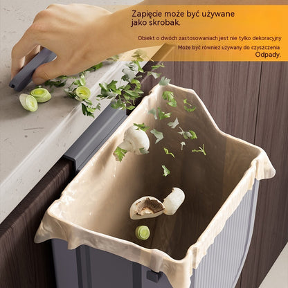 🗑️🚪Wiszący składany kosz na śmieci do kuchni, wiszący kosz na śmieci do drzwi szafek domowych