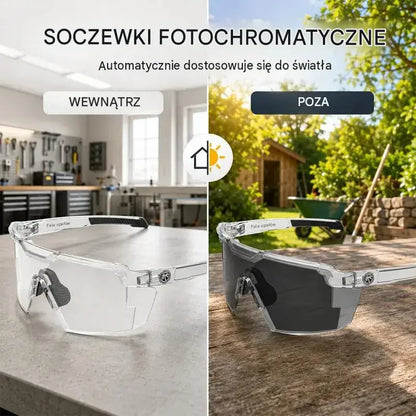 Wielofunkcyjne okulary ochronne do pracy i uprawiania sportu – pyłoszczelne, wiatroszczelne i z ochroną UV400 do prac stolarskich, majsterkowania, serwisu samochodowego, ogrodnictwa i jazdy na rowerze