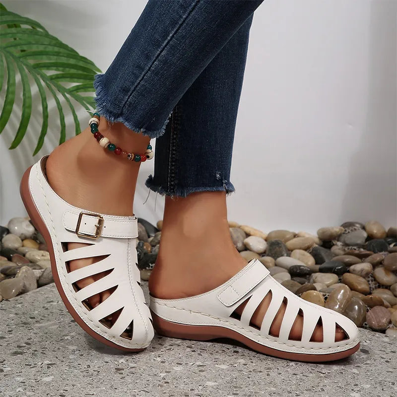 👡 Καλοκαιρινά Τσόκαρα από Γνήσιο Δέρμα Βοοειδών – Σχέδιο με Κοψίματα και Velcro, Ανατομική Σόλα κατά της Κούρασης, 5 Χρώματα, Μεγέθη 36-43! ☀️✨