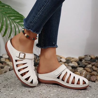 👡 Καλοκαιρινά Τσόκαρα από Γνήσιο Δέρμα Βοοειδών – Σχέδιο με Κοψίματα και Velcro, Ανατομική Σόλα κατά της Κούρασης, 5 Χρώματα, Μεγέθη 36-43! ☀️✨