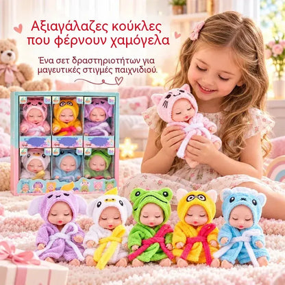 👶 Σετ Δώρου με Κούκλες-Μωρά Reborn – Τυλιγμένες σε Στολές Ζώων! Αξιολάτρευτα Πρόσωπα Μωρών που Κοιμούνται · Σετ 6 Κουκλών σε Κουτί Δώρου · Το Τέλειο Δώρο για Παιδιά!