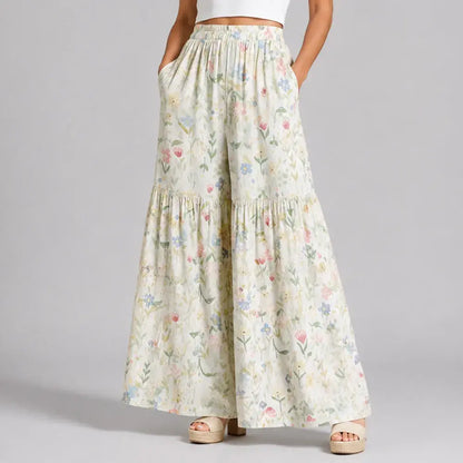 🌸✨【S-2XL】Γυναικείο παντελόνι με φαρδιά γραμμή και στάμπα, κατάλληλο για όλους τους σωματότυπους