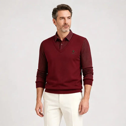 👔🔥【M-4XL】Nowa męska koszulka polo w średnim wieku, zimowa, plus size, z kołnierzykiem i podszewką z polaru.