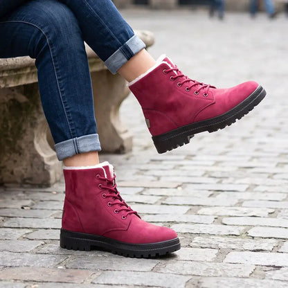 ✨【36-44】Ocieplane polarem, pogrubione zimowe buty typu Martens--Pogrubiona pluszowa podszewka zatrzymująca ciepło jesienią i zimą.