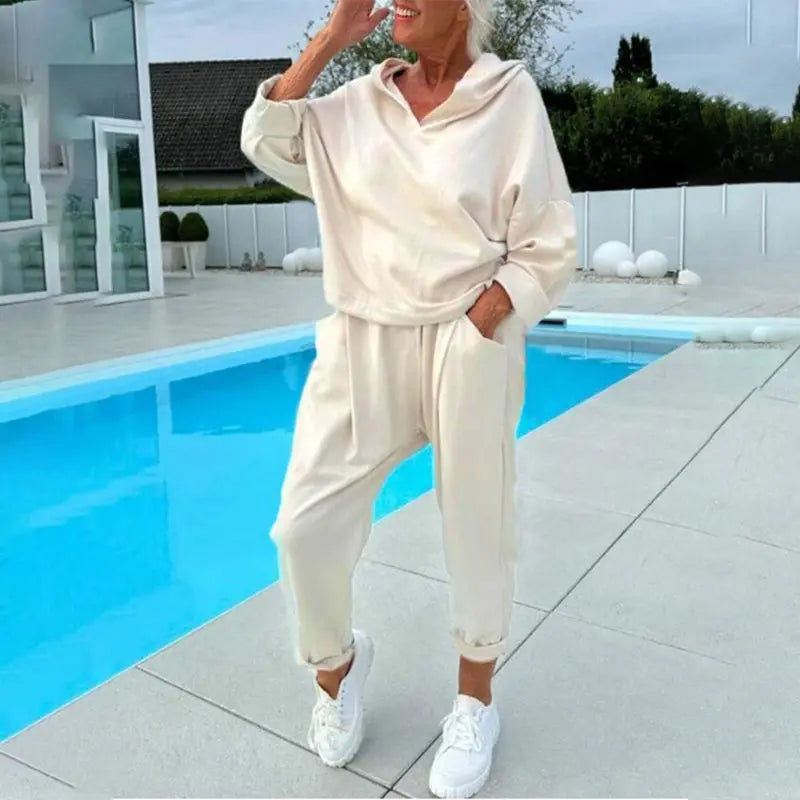 😍💕【S-3XL】Γυναικείο φούτερ με κουκούλα και casual παντελόνι κοστούμι