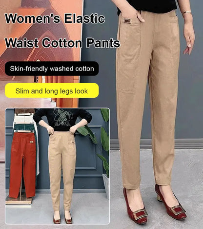 🔥【1 τεμάχιο 29 ευρώ 】🔥【M-6XL】👖Καλοκαιρινό νέο στυλ γυναικείο ψηλόμεσο παντελόνι casual
