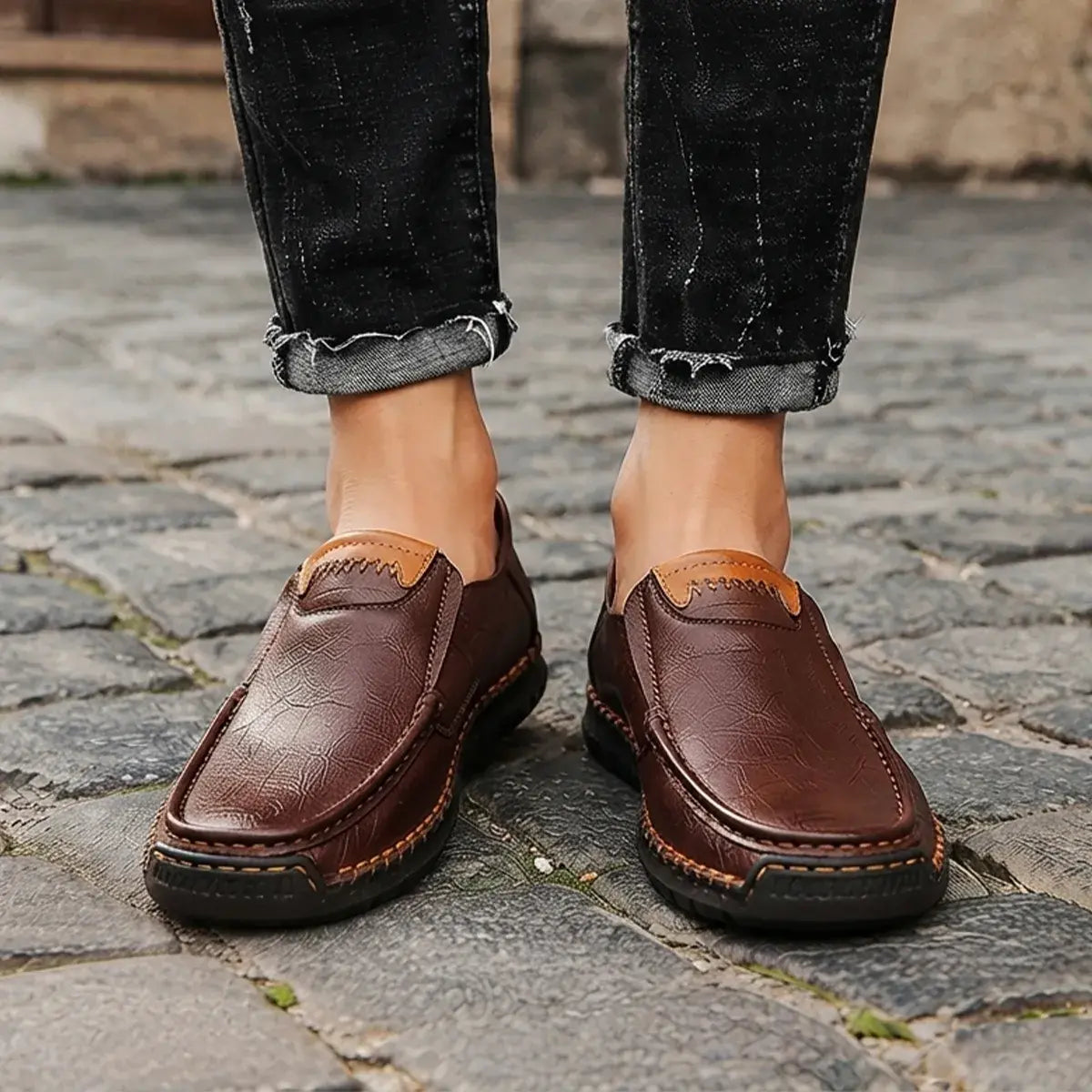 👞Ostatni dzień 50% zniżki【38-48】Luźne skórzane buty codzienne męskie, miękka podeszwa dla wygody, ortopedyczna konstrukcja, łatwe zakładanie i zdejmowanie