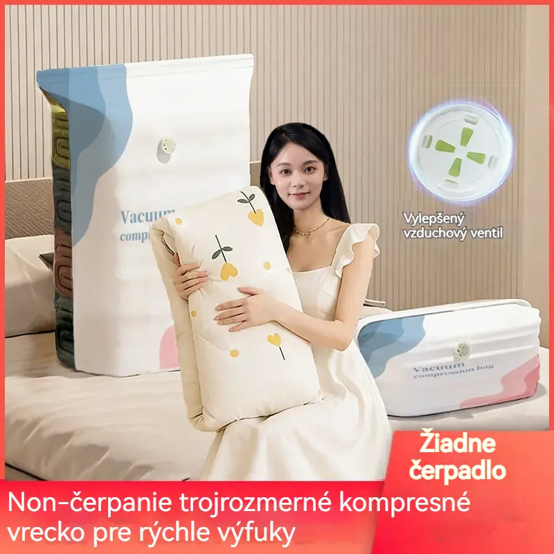 🧳 5 položek za pouhých 640 Kč 💨 Velké stlačitelné vakuové úložné sáčky: Není třeba žádné vzduchové čerpadlo, nepropustné, ideální pro úsporu místa v kufru a doma ✈️