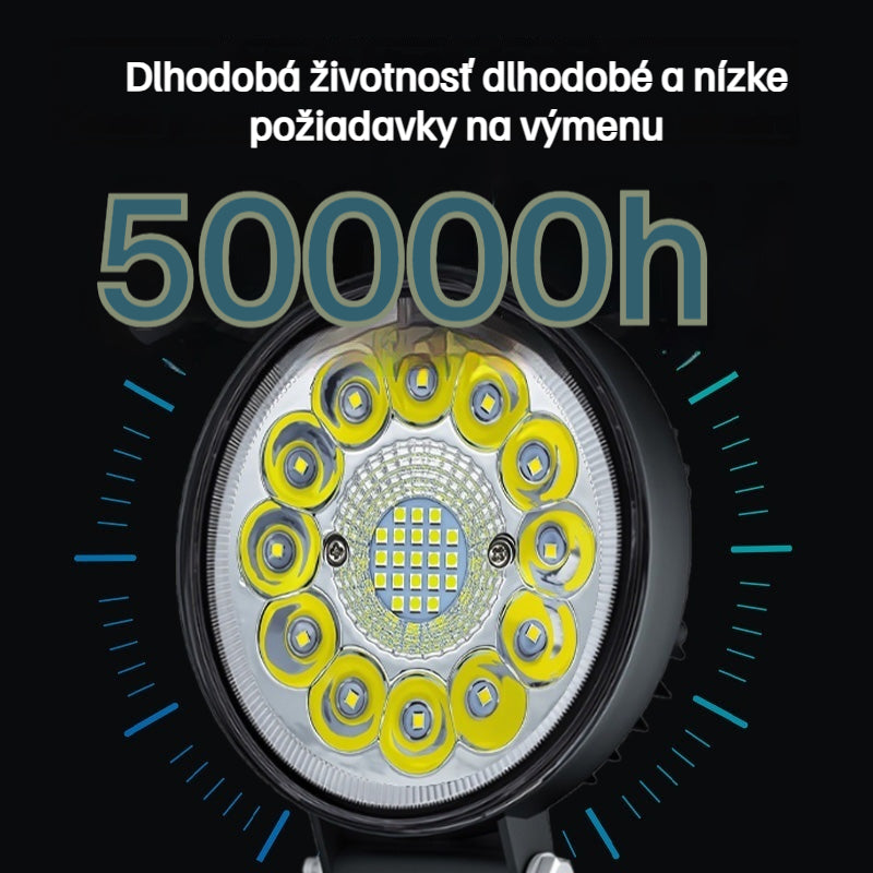 🚨💡【Kúpte 1 a získajte 1 zadarmo】99W okrúhle LED svetlomety pre upravené vozidlá, pomocné svetlomety pre terénne vozidlá