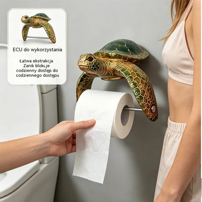 🐢🧻Retro ścienny uchwyt na serwetki z trójwymiarowym wzorem żółwia morskiego