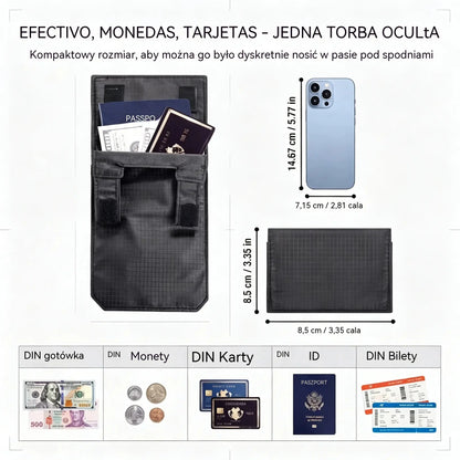💳✈️ Dyskretny pas biodrowy na paszport, gotówkę i karty – Poręczna i bezpieczna saszetka na lotniska, wycieczki miejskie oraz wyprawy w teren 🌍