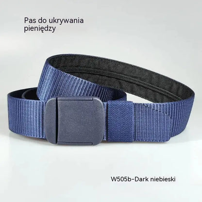 🔥🔥【Długość: 130 cm】Taktyczny pas podróżny z ukrytą kieszonką na pieniądze