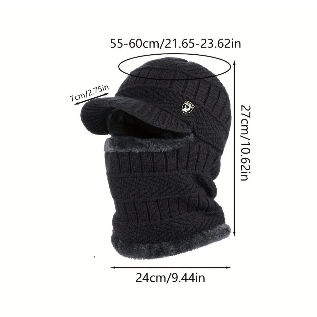 🔥Gorro de lana grueso de una sola pieza, resistente al viento, para exteriores.