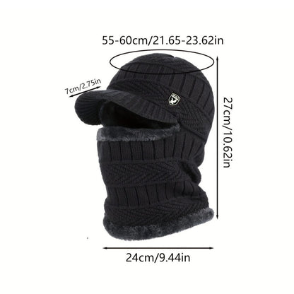 🔥Gorro de lana grueso de una sola pieza, resistente al viento, para exteriores.