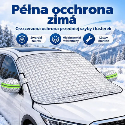 Osłona na szybę samochodową – przeciwśniegowa, przeciwsłoneczna, uniwersalna, gruba, na pół maski