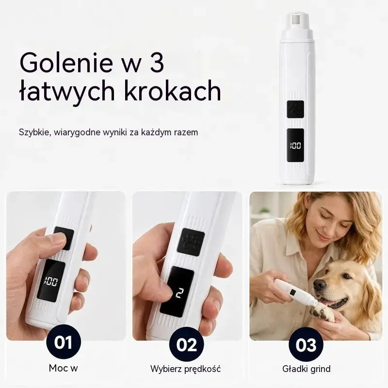 🔥【Kup 1, a 1 dostaniesz gratis】🐱🐶Elektryczna szlifierka do pazurów dla zwierząt z wyświetlaczem LED poziomu naładowania