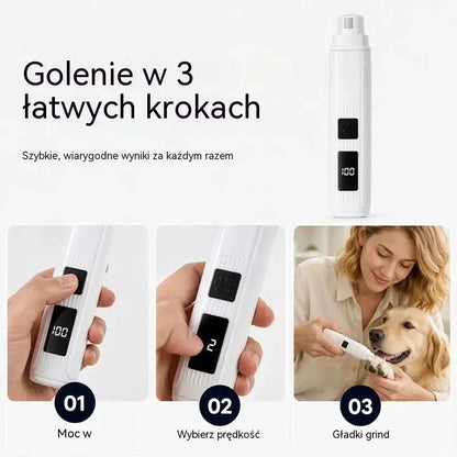 🔥【Kup 1, a 1 dostaniesz gratis】🐱🐶Elektryczna szlifierka do pazurów dla zwierząt z wyświetlaczem LED poziomu naładowania