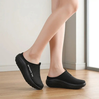 【36-43】👟Damskie, wsuwane, oddychające, siateczkowe trampki – lekkie, grube, z półbutami – wygodne buty do chodzenia
