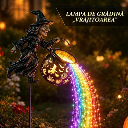 🧙‍♀️Záhradná dekorácia s čarodejnicou a ozdobnými zemnými svetlami