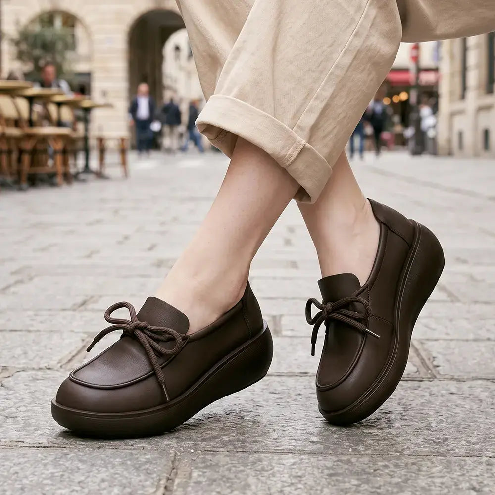 ✨【35-40】Buty codzienne na platformie, z miękkiej skóry i na miękkich podeszwach
